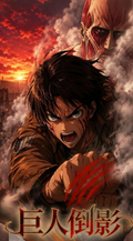 5.13 Attack on Titan ju ren dao ying Artistic micro-spray printmaking 进击的巨人 巨人倒影 艺术微喷版画