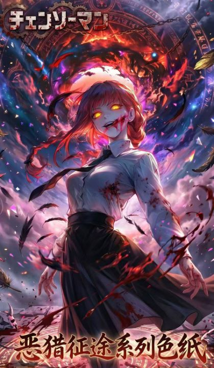 6.26 bai ye wen chuang chainsaw man e lie zheng tu coloured paper 白夜文创 电锯人 恶猎征途 色纸