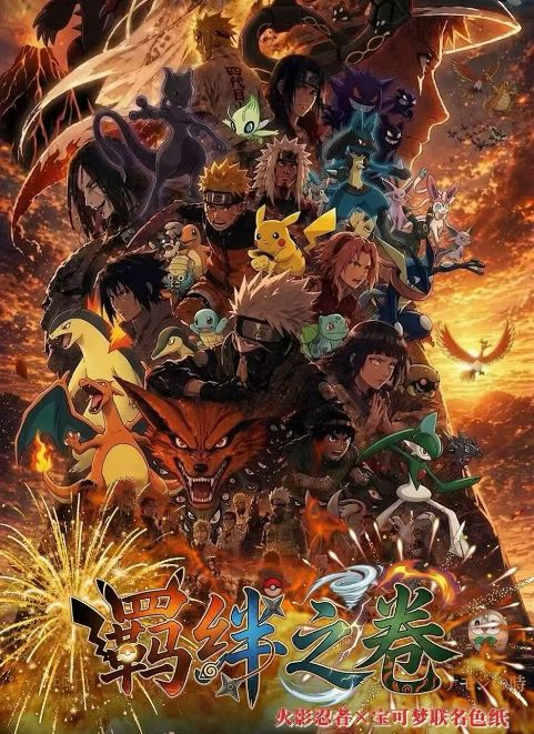 4.28 huo hu wen chuang Naruto x Pokemon ji ban zhi juan Acrylic colored paper