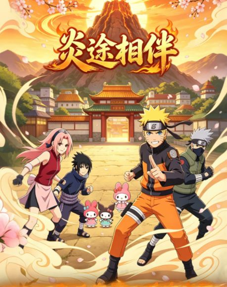 7.7 fu ka ying hua Naruto x Sanrio yan tu xiang ban Artistic colored paper 浮卡映画 火影忍者×三丽鸥 炎途相伴 艺术色纸