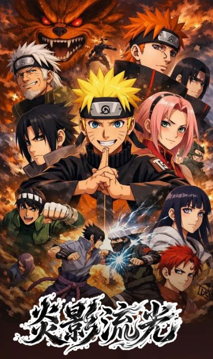 5.28 shu guang gong zuo shi yan ying liu guang Naruto Hand-painted art micro-spray 曙光工作室 炎影流光 火影忍者 手绘艺术微喷
