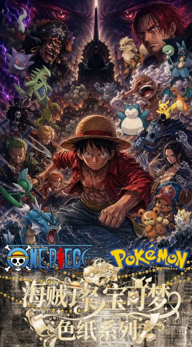 6.12 huo hu wen chuang One Piece x Pokemon shuang jie coloured paper 火狐文创 海贼王×宝可梦 双界 色纸