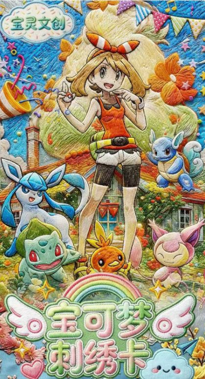 6.24 bao ling wen chuang Pokemon Metal embroidered collector's card 宝灵文创 宝可梦 金属刺绣珍藏卡