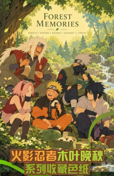 10.13 xing yue wen chuang Naruto mu ye wan qiu coloured paper 星跃文创 火影忍者 木叶晚秋 色纸
