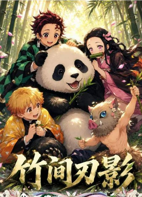 7.2 yun duo gong zuo shi zhu jian ren ying Demon Slayer x xiong mao coloured paper 云朵工作室 竹间刃影 鬼灭之刃 × 熊猫联动系列色纸