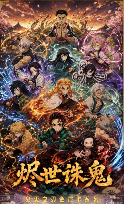 5.20 fu ka ying hua Demon Slayer jin shi zhu gui Metal Card 浮卡映画 鬼灭之刃 烬世诛鬼 金属卡