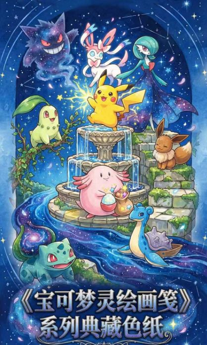 6.25 bai ye wen chuang Pokemon ling hui hua jian coloured paper 白夜文创 宝可梦 灵绘画笺 色纸