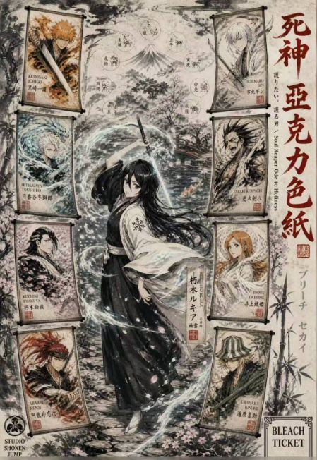 9.15 ling xia ka she Bleach Acrylic colored paper W01 灵匣卡社 死神 亚克力色纸 1弹
