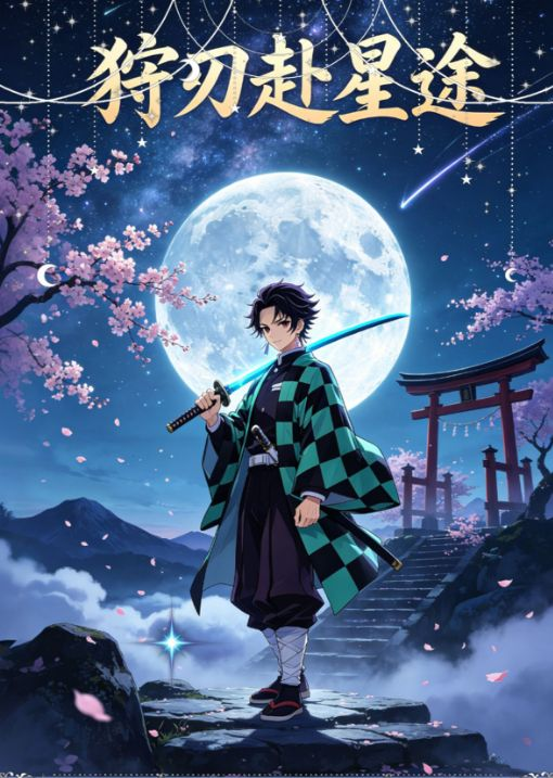 6.23 fu ka ying hua Demon Slayer shou ren fu xing tu Artistic colored paper 浮卡映画 鬼灭之刃 狩刃赴星途 艺术色纸