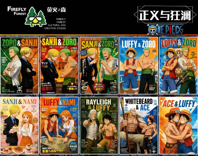 6.9 ying huo zhi sen gong zuo shi One Piece zheng yi yu kuang lan A6 card 萤火之森工作室 海贼王 正义与狂澜 A6 大卡