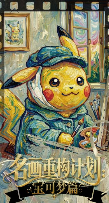 6.29 p gu wen chuang ming hua chong gou ji hua Pokemon colored paper p谷文创 名画重构计划 宝可梦篇 色纸