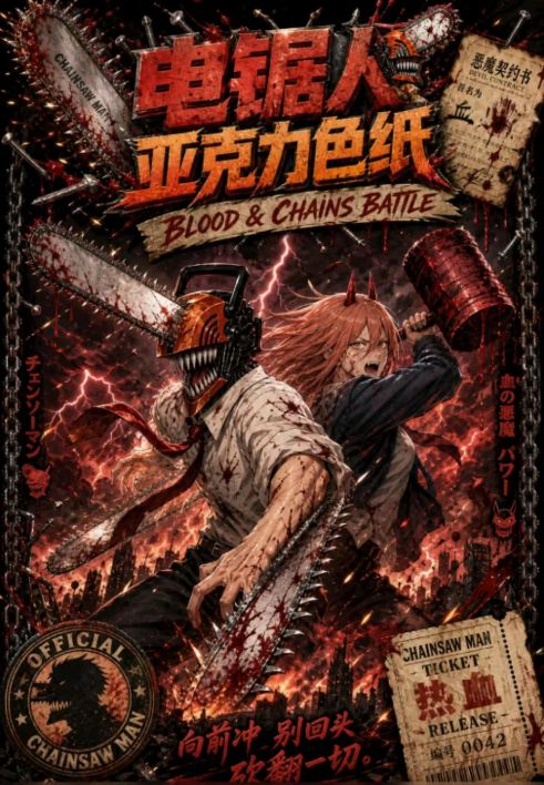 9.21 jin ke wen chuang chainsaw man Acrylic colored paper W02 烬刻文创 电锯人 亚克力色纸 2弹