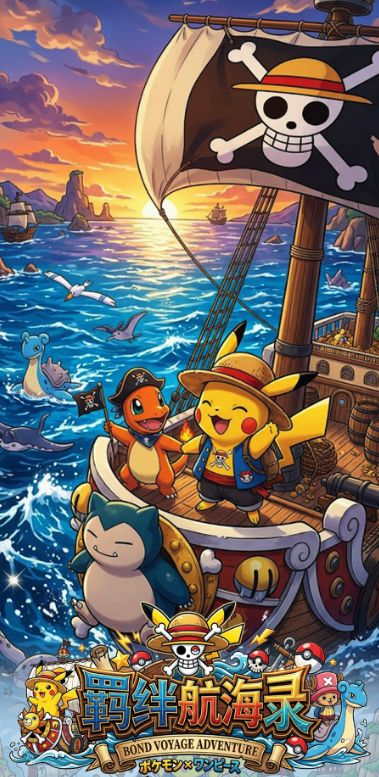 7.16 fu ka ying hua Pokemon ji ban hang hai lu coloured paper 浮卡映画 宝可梦 羁绊航海录 色纸