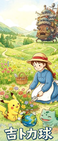 6.15 fu ka ying hua Pokemon Ghibli qiu coloured paper 浮卡映画 宝可梦 吉卜力球 色纸