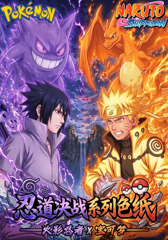 8.18 shi guang ji wen chuang ren dao jue zhan Naruto x Pokemon coloured paper 拾光集文创 忍道决战 火影忍者 x 宝可梦 色纸