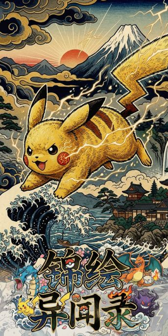 6.24 fu ka ying hua jin hui yi wen lu Pokemon coloured paper 浮卡映画 锦绘异闻录 宝可梦 色纸